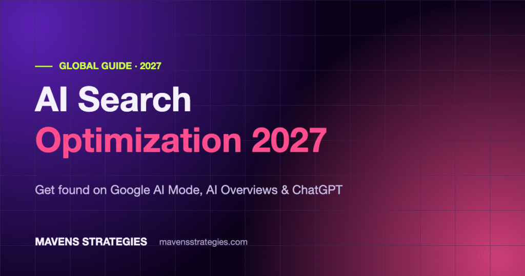 AI search optimization 2027 guide showing Google AI Mode, AI Overviews and ChatGPT citations