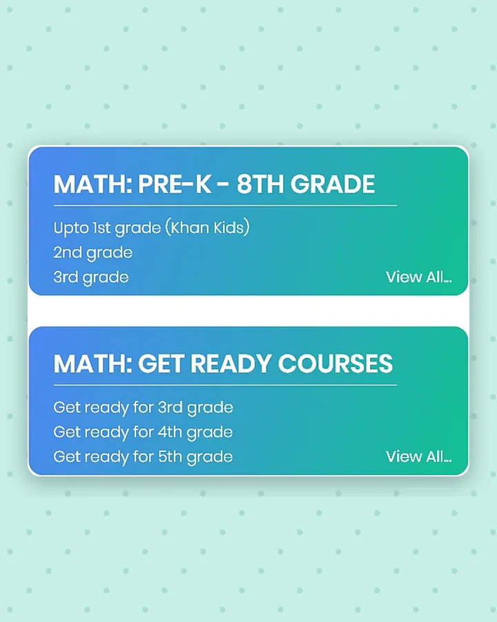 Puzzicle mega menu cards for Math Pre-K to 8th grade and Math Get Ready courses