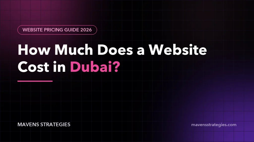 How much does a website cost in Dubai: 2026 website pricing guide by Mavens Strategies